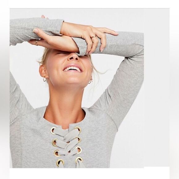 Free People “Looking Back” lace-up top - Picture 3 of 3